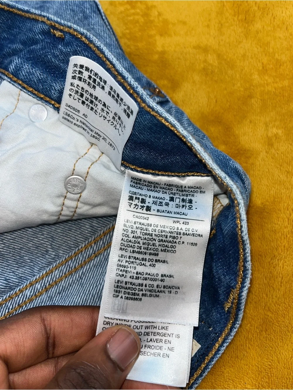 Levi’s High-Rise Distressed Denim Shorts — Blue